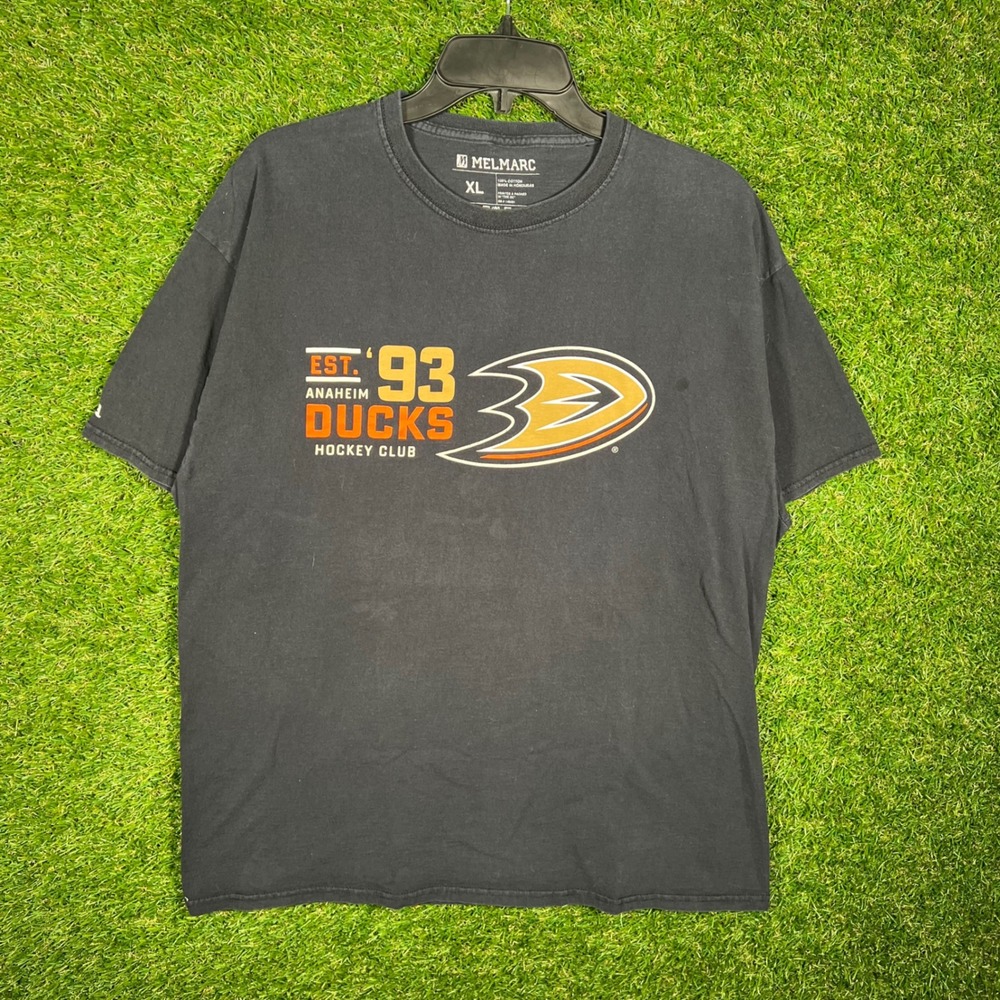 Melmarc Anaheim Ducks Hockey Club Est 93 Graphic T-Shirt Mens XL‎ Black NHL Tee